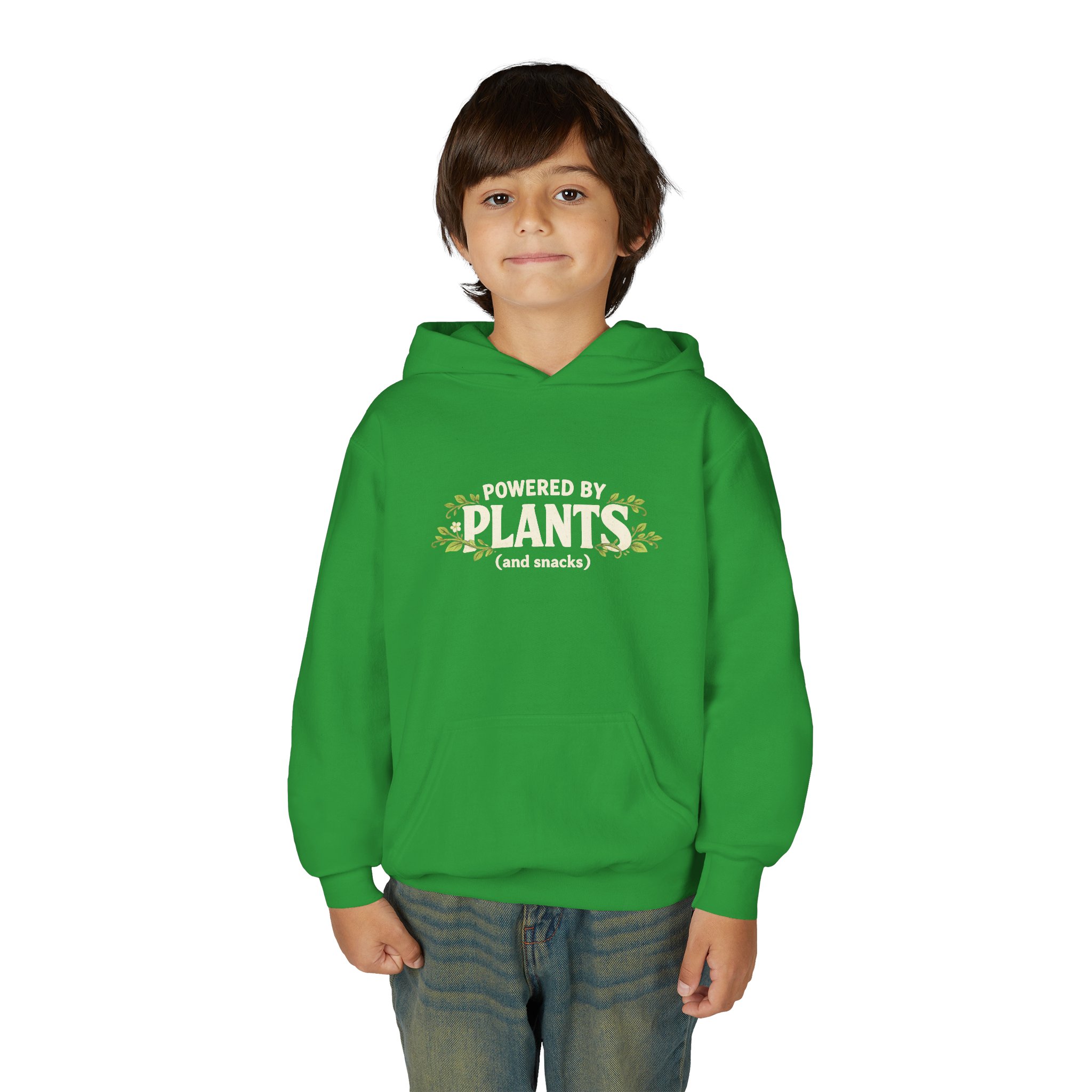 Youth Hoodie - "Powered by Plants (and snacks)" Kids Vegan Sweatshirt - Image 33