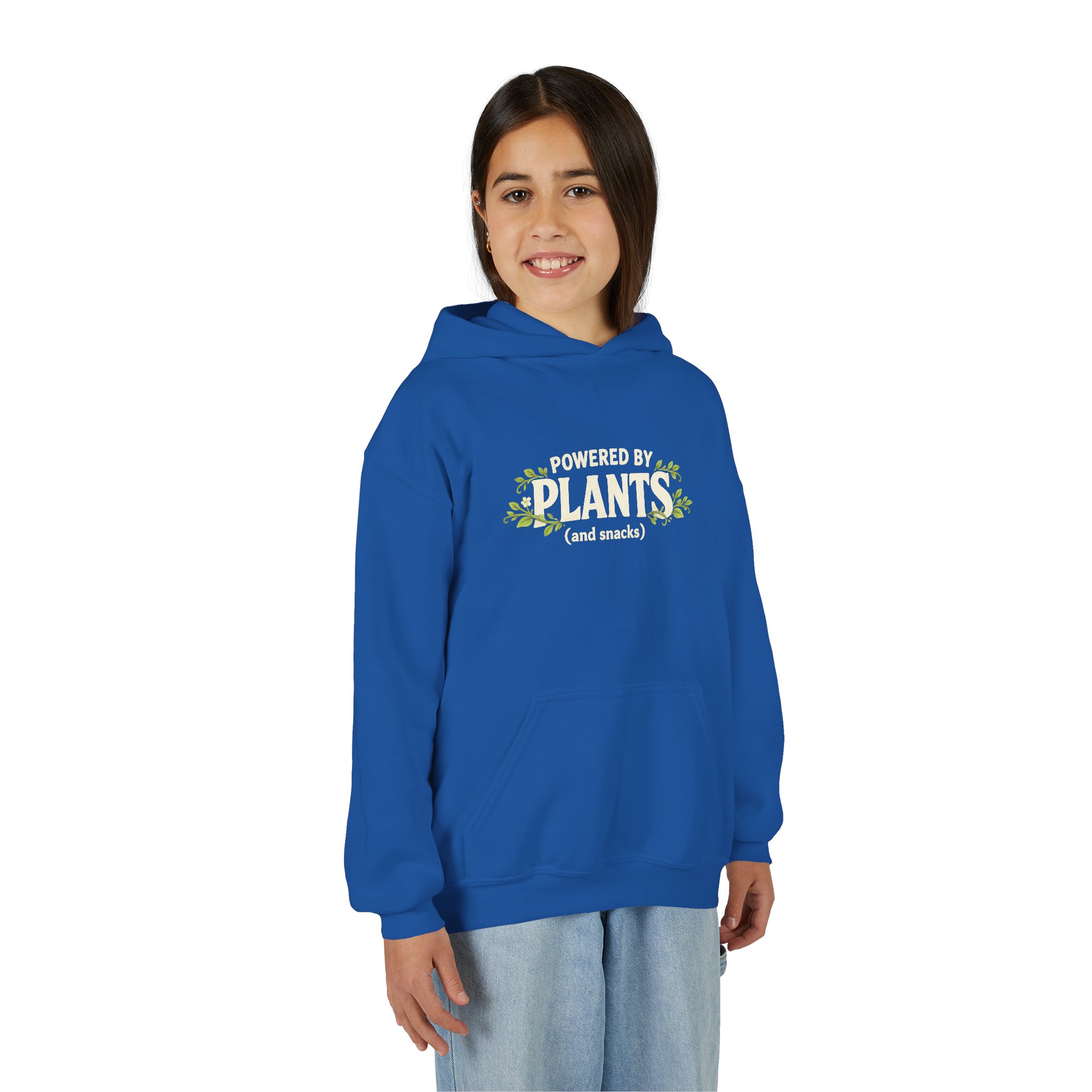 Youth Hoodie - "Powered by Plants (and snacks)" Kids Vegan Sweatshirt - Image 53