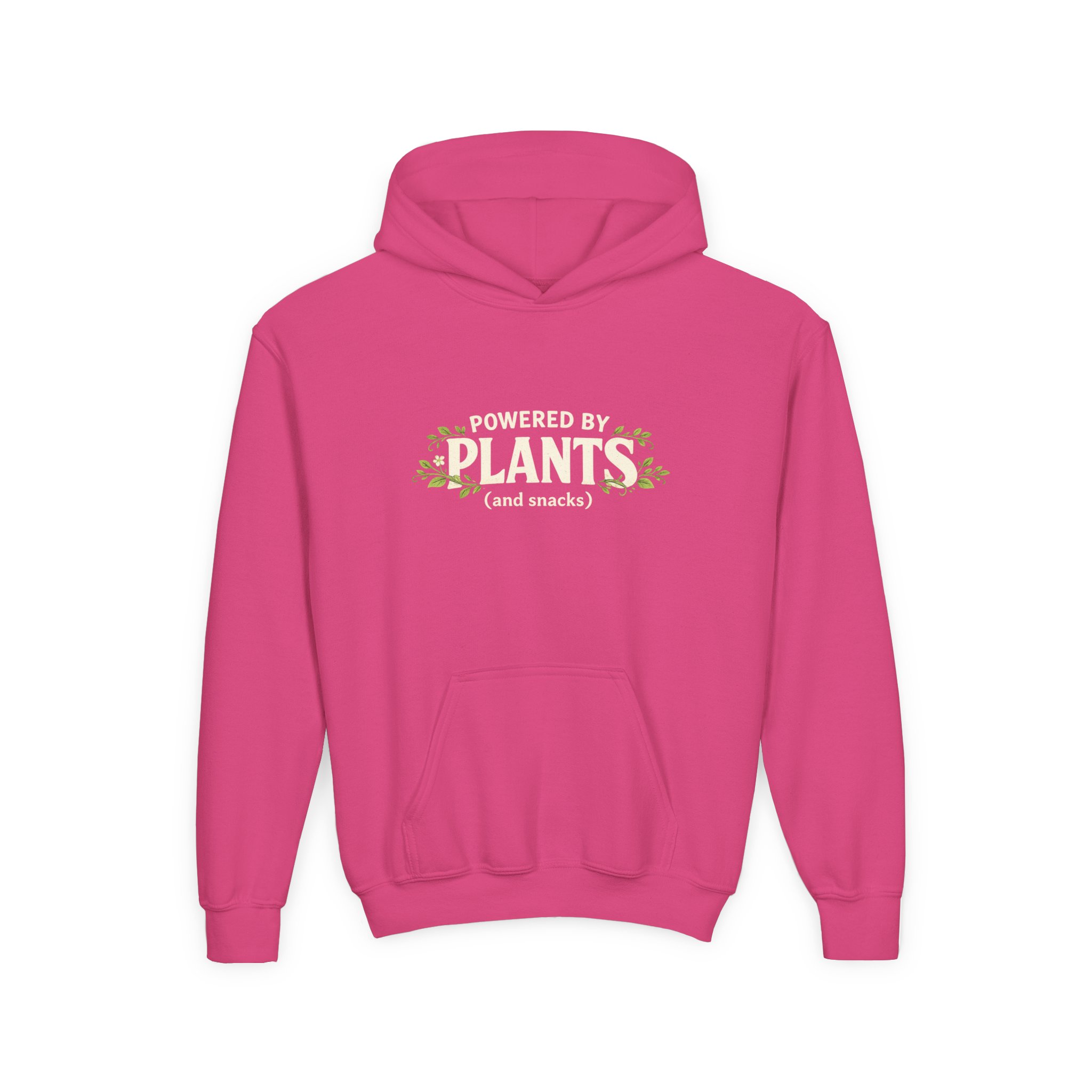 Youth Hoodie - "Powered by Plants (and snacks)" Kids Vegan Sweatshirt - Image 67