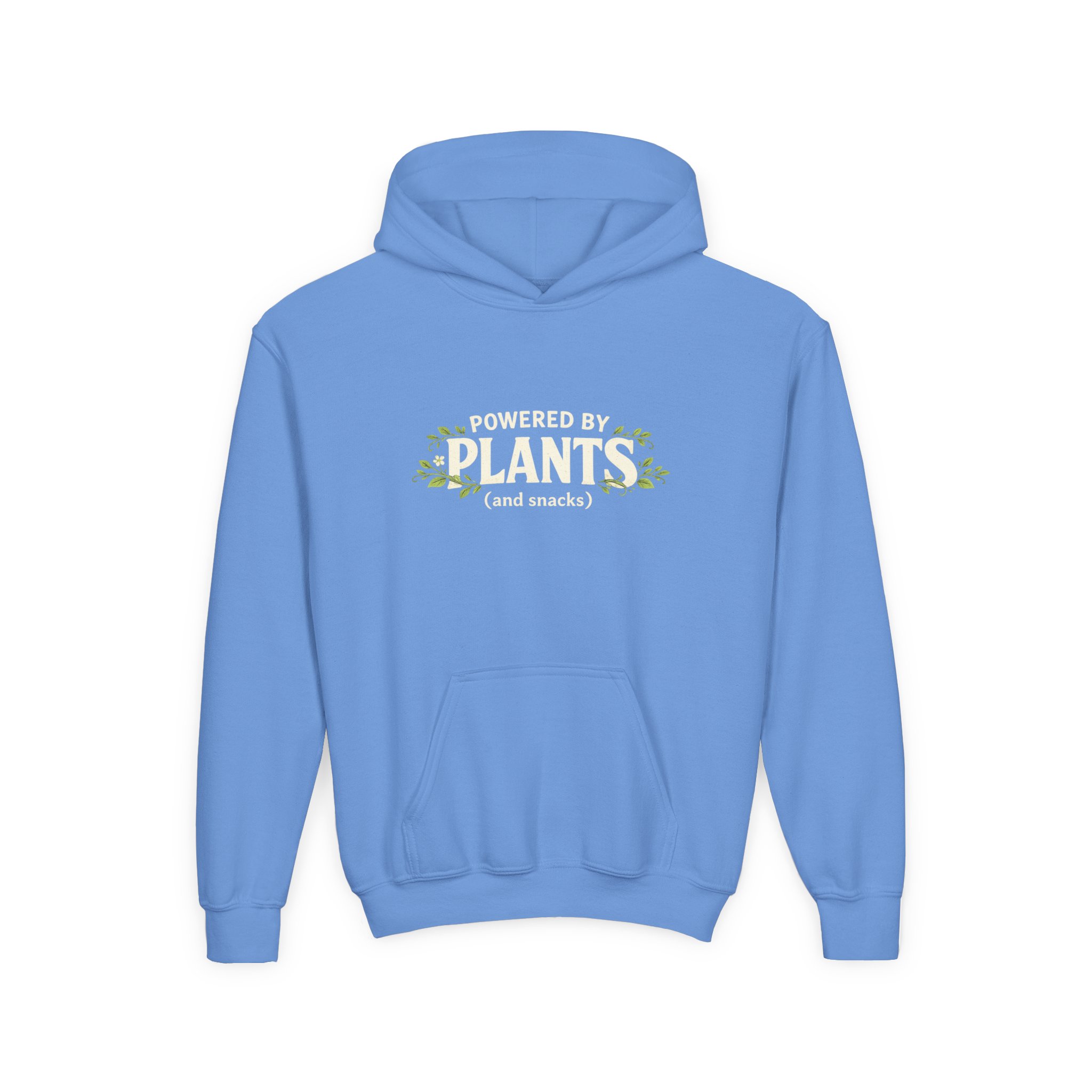Youth Hoodie - "Powered by Plants (and snacks)" Kids Vegan Sweatshirt - Image 43