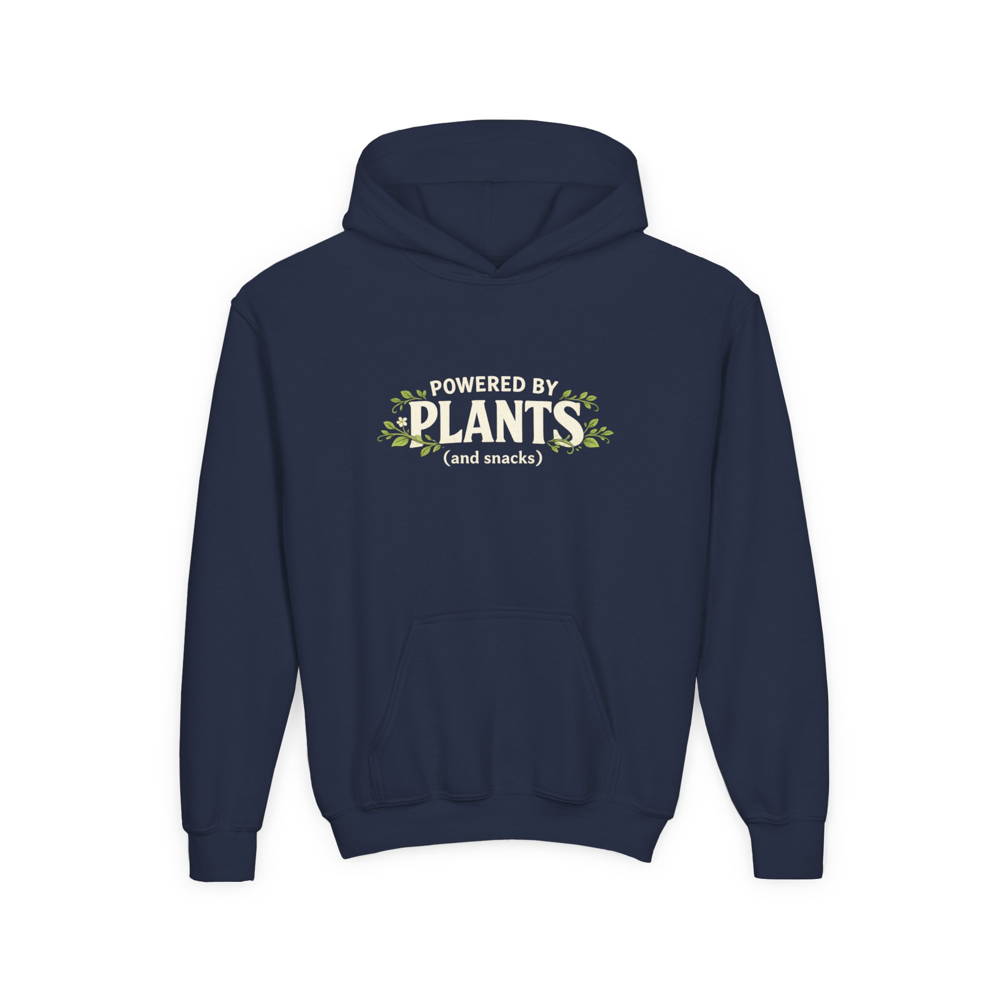 Youth Hoodie - "Powered by Plants (and snacks)" Kids Vegan Sweatshirt - Image 55