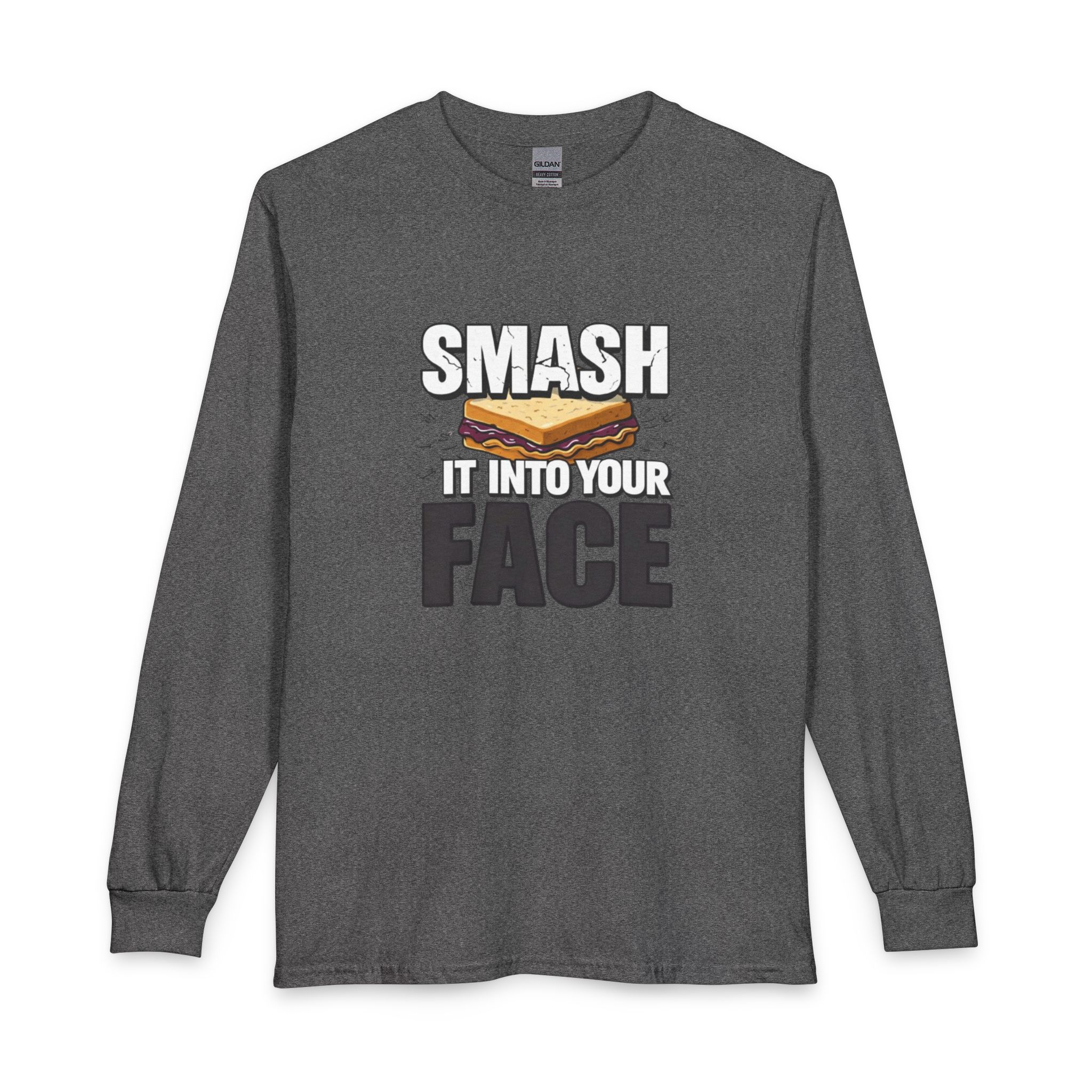 Long Sleeve T-Shirt — "Smash It Into Your Face" Sandwich Graphic - Image 9