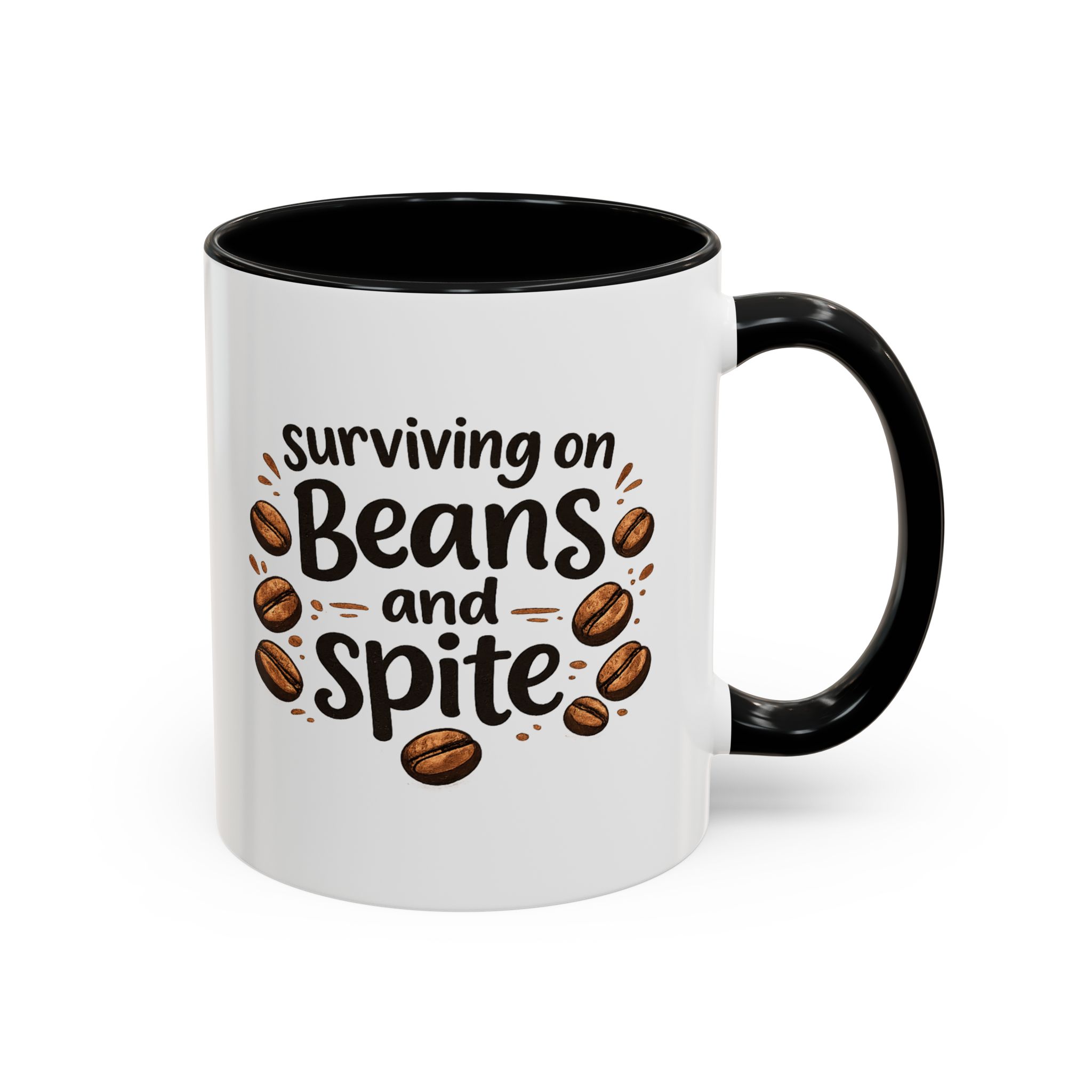 'Beans and Spite' Ceramic Coffee Cup (11/15oz) - Image 3