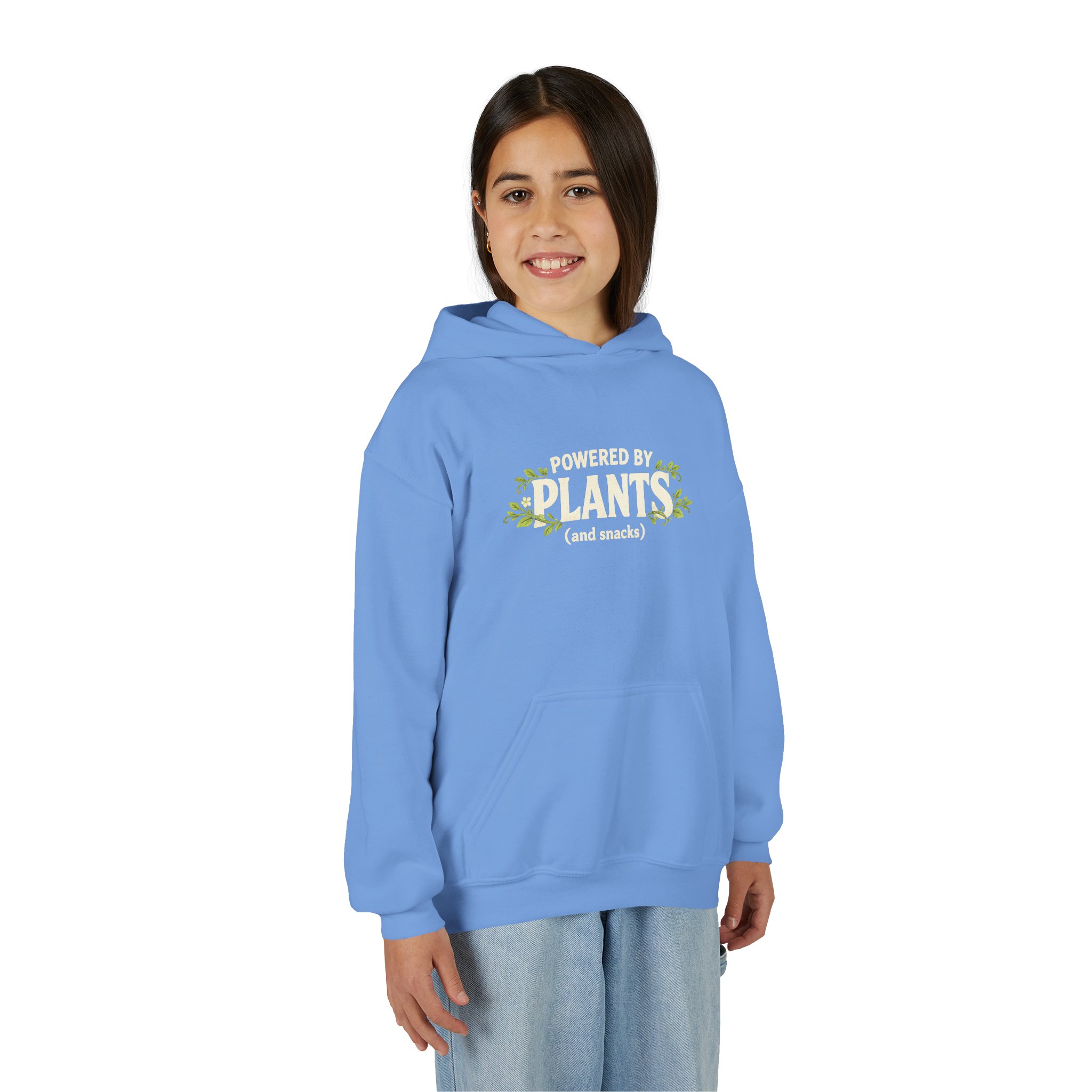 Youth Hoodie - "Powered by Plants (and snacks)" Kids Vegan Sweatshirt - Image 47