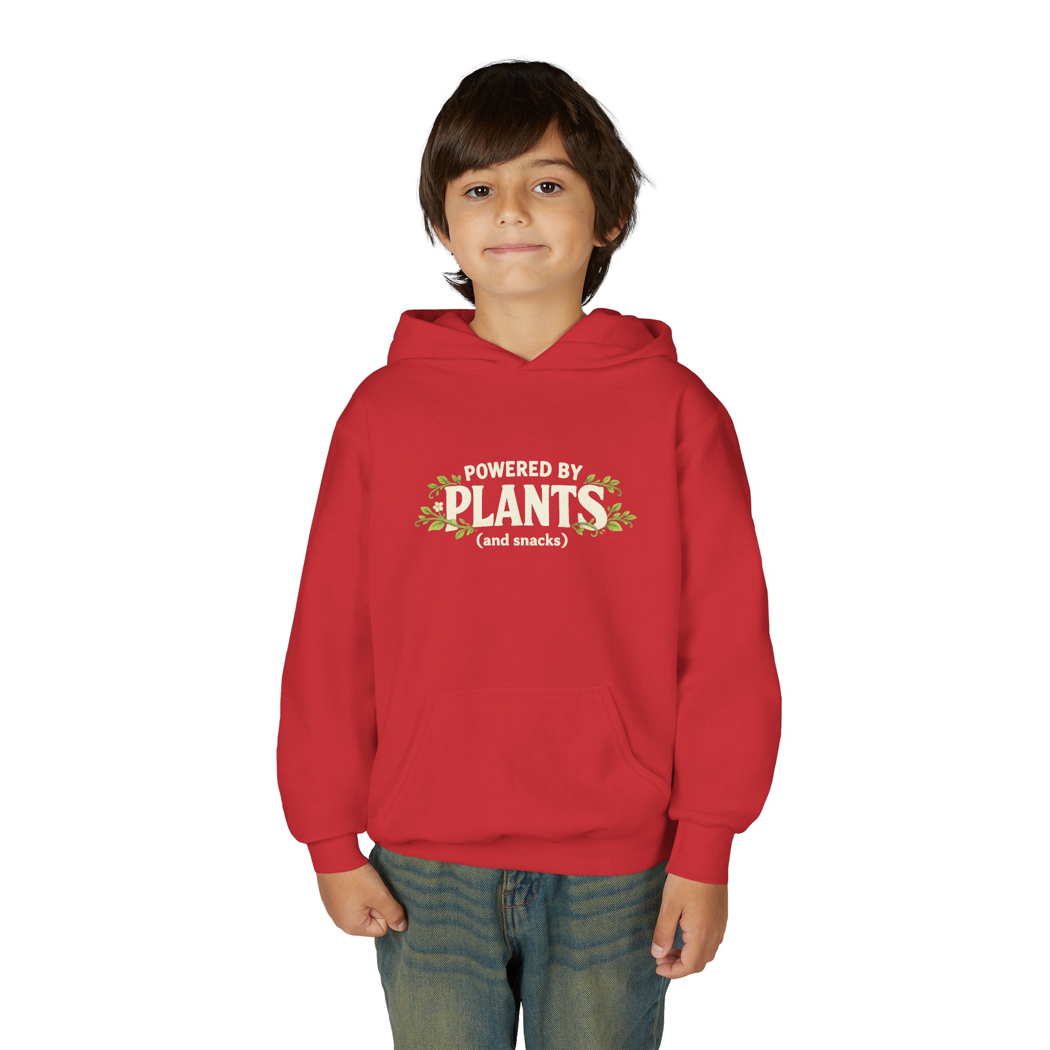Youth Hoodie - "Powered by Plants (and snacks)" Kids Vegan Sweatshirt - Image 75