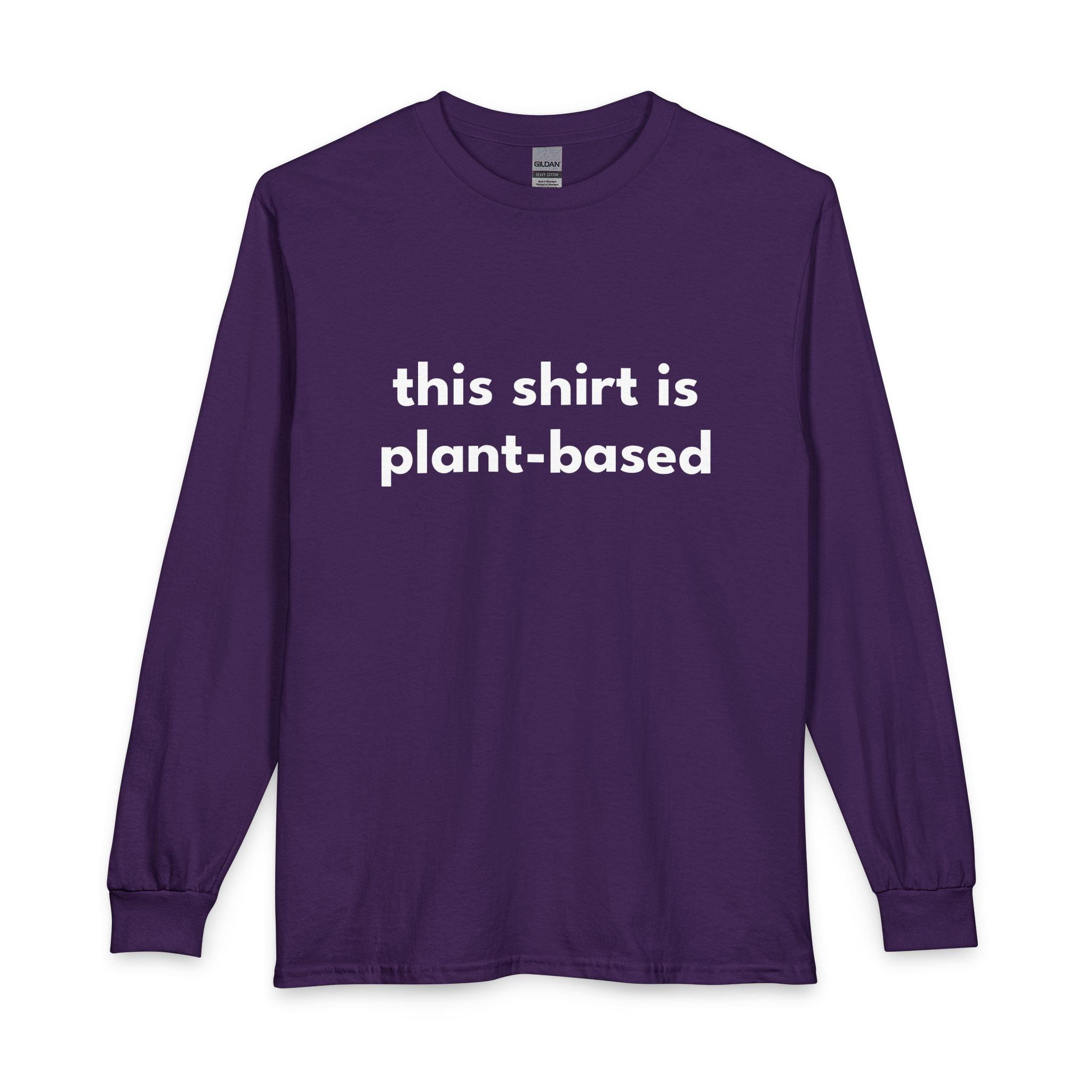 Plant-Based Long Sleeve Tee — "this shirt is plant-based" Vegan Statement Shirt - Image 37