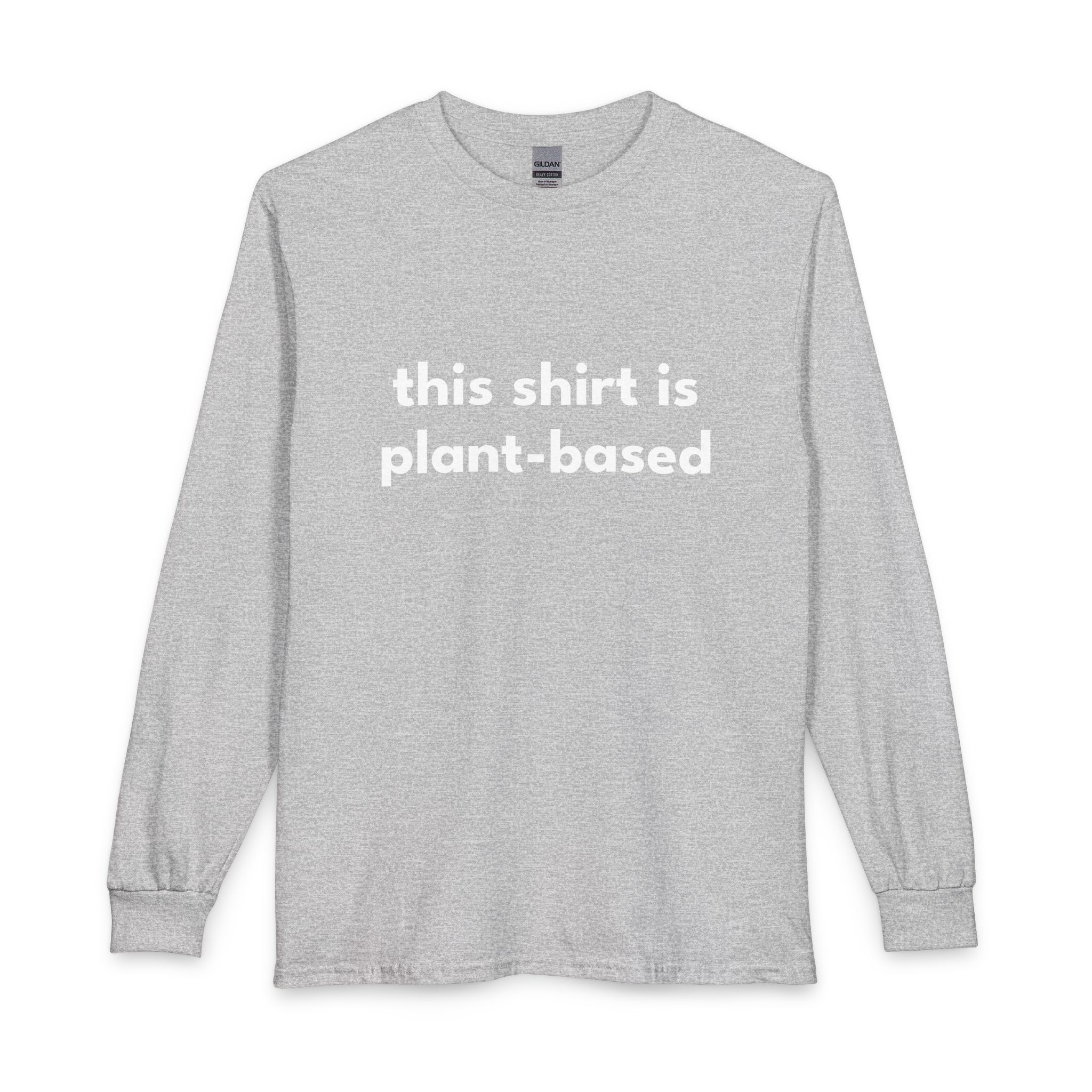 Plant-Based Long Sleeve Tee — "this shirt is plant-based" Vegan Statement Shirt - Image 9
