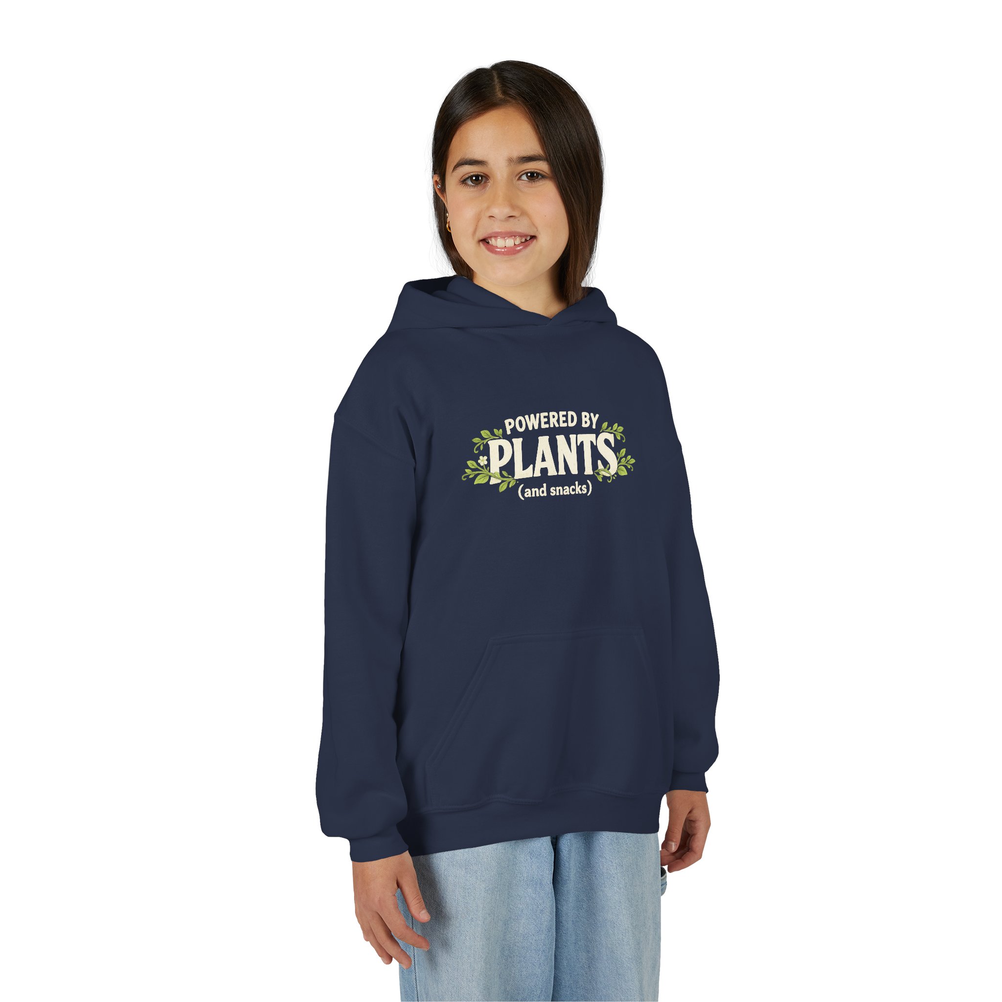 Youth Hoodie - "Powered by Plants (and snacks)" Kids Vegan Sweatshirt - Image 59