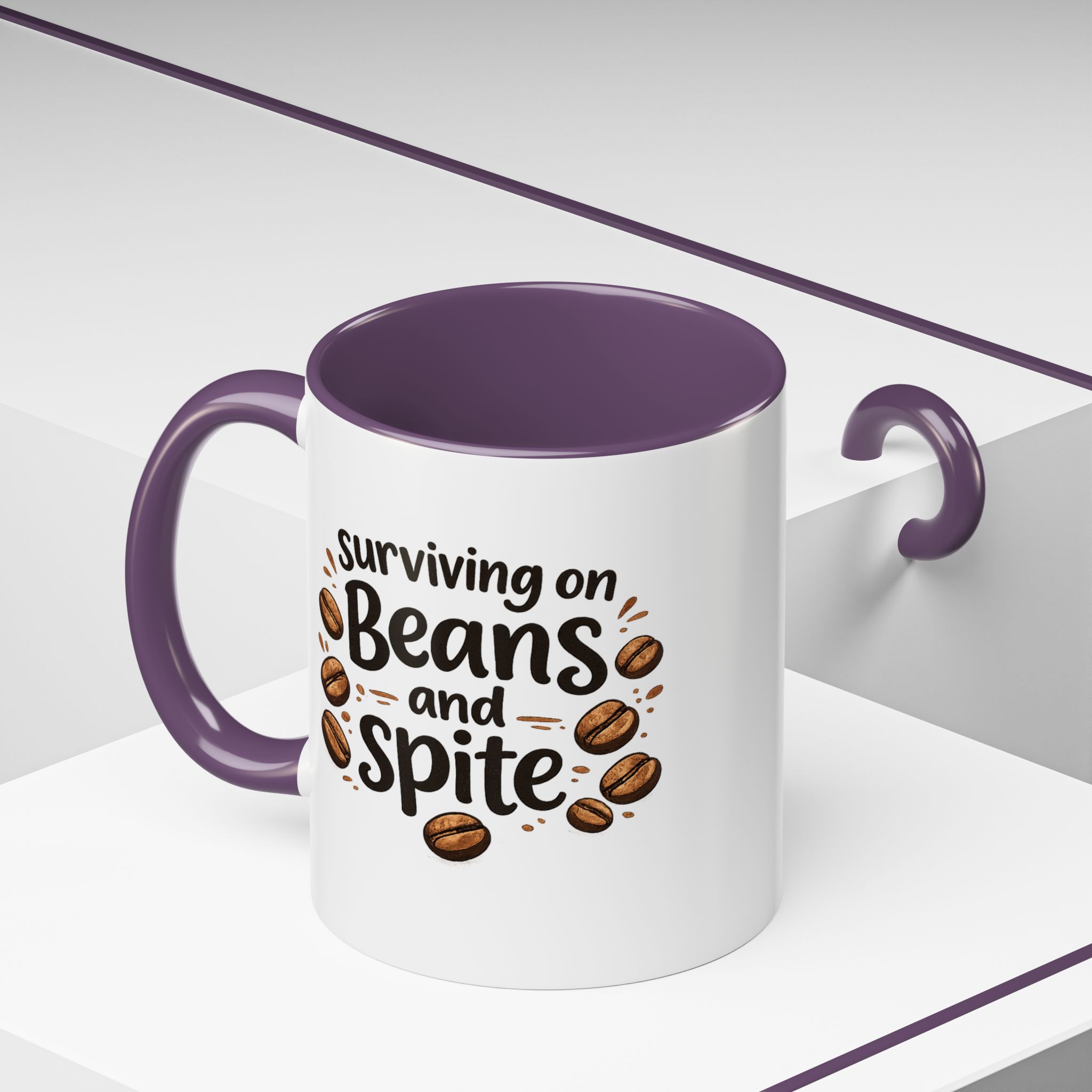 'Beans and Spite' Ceramic Coffee Cup (11/15oz) - Image 45